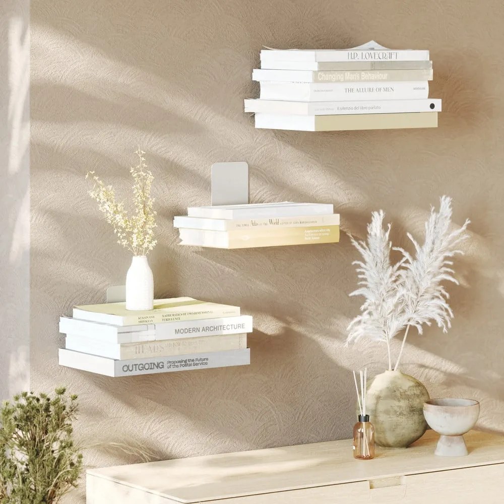 Rafturi argintii 3 buc. din metal 14 cm Conceal – Umbra