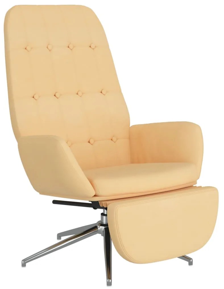 3097703 vidaXL Scaun de relaxare cu suport picioare, crem, microfibră