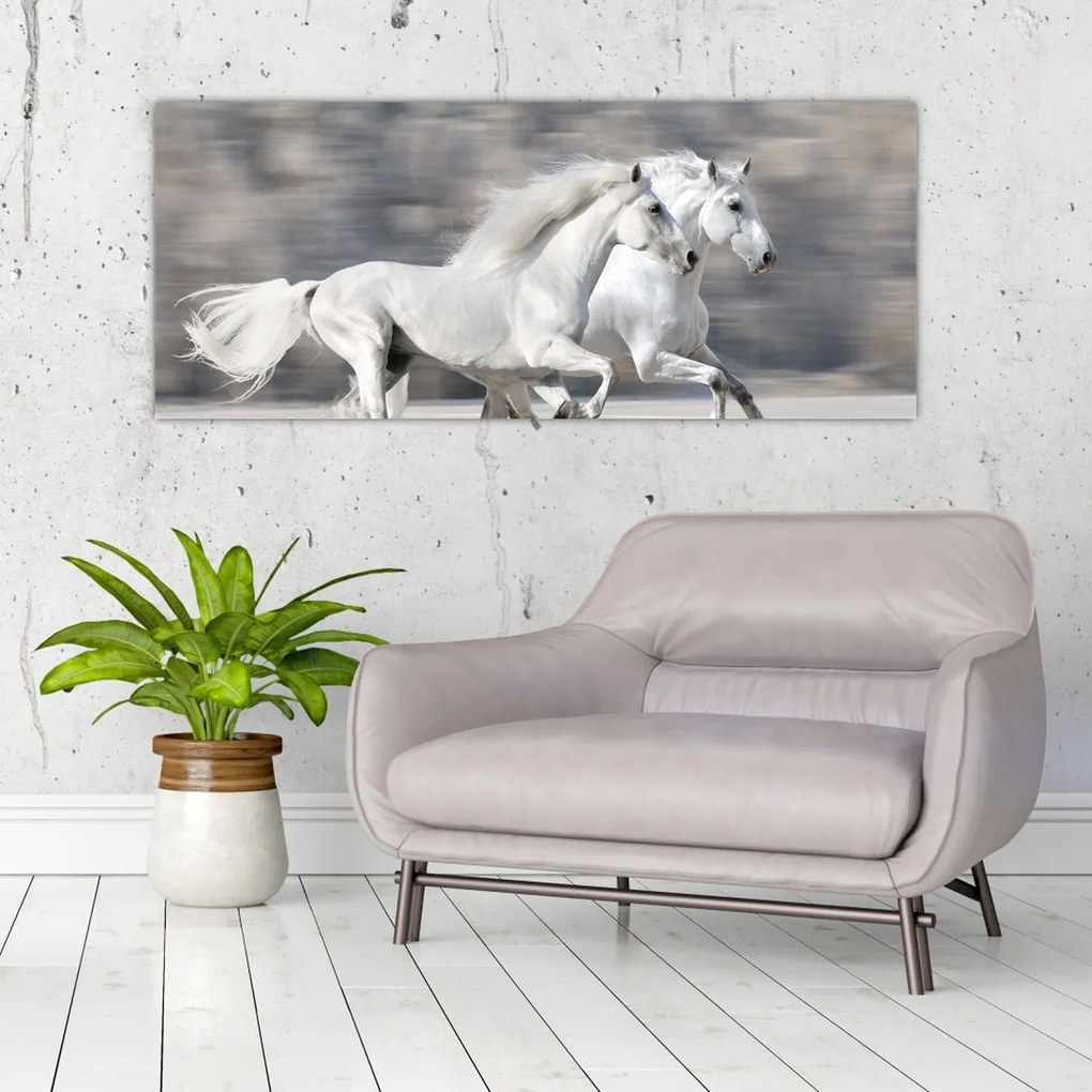 Tablou - Cai albi în timpul iernii (120x50 cm)