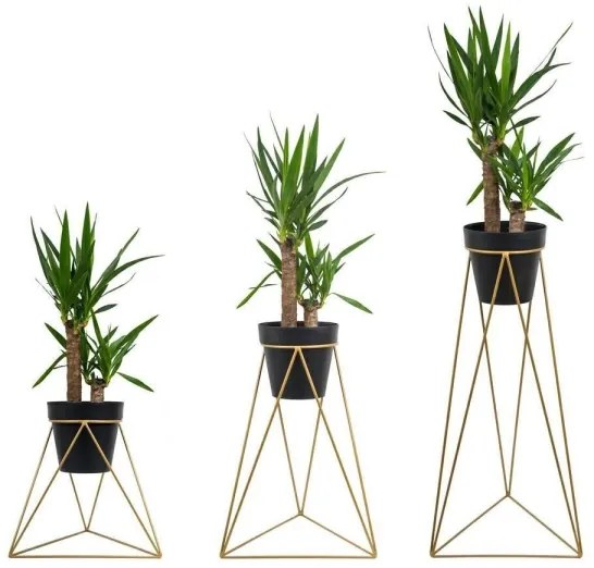 Suport de ghiveci TRIANGL 40x45 cm auriu