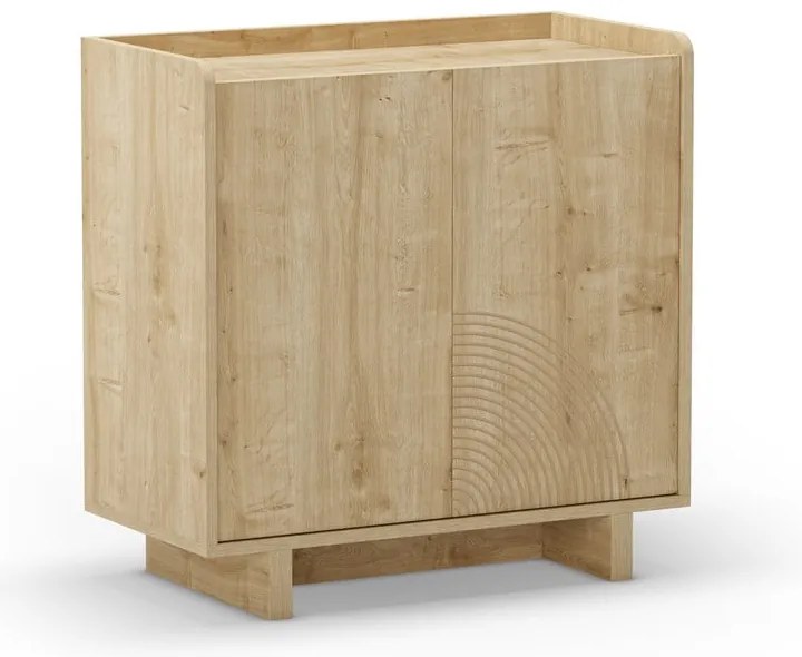 Dulap în culoare naturală cu aspect de lemn de stejar 80x80x40 cm Daira – Marckeric