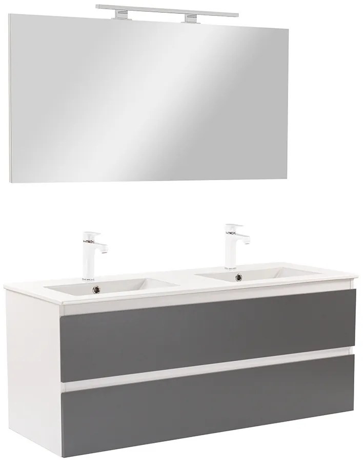 Mobilier complet de baie Vario Forte 120 alb-antracit