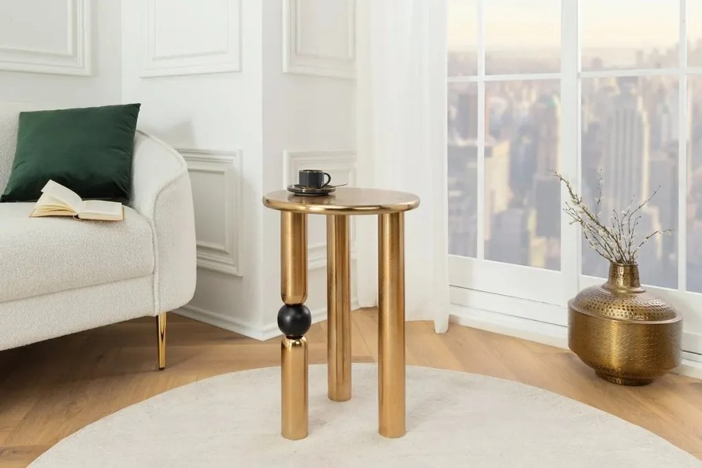 Masuta Laterala, Aluminiu, Auriu, ABSTRACT 55cm