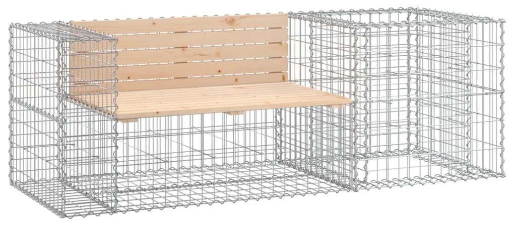 3196242 vidaXL Bancă de grădină cu coș gabion, lemn masiv de pin