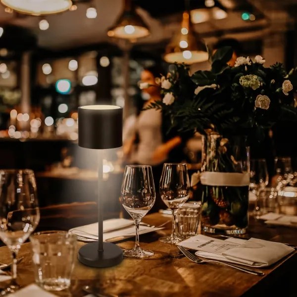 Briloner 7521015 - Lampă de birou LED SIGO, cu dimmer, 2,5W/5V IP44 2600 mAh, neagră