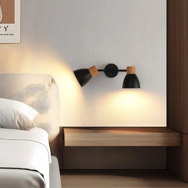 Brilagi - Spot ODENSE 2xE14/10W/230V lemn de cauciuc/negru