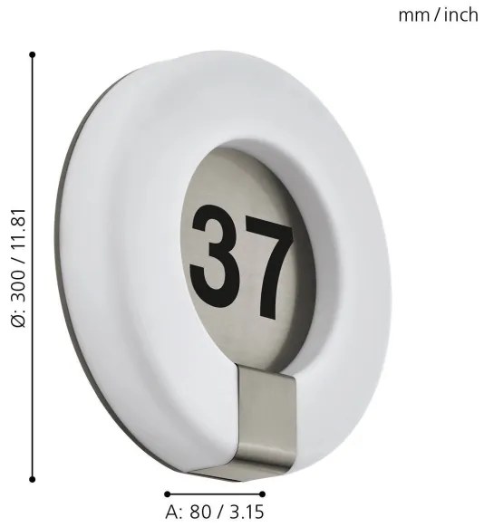 Eglo 98145 - Număr casă LED reglabil MARCHESA-C LED/15W/230V IP44