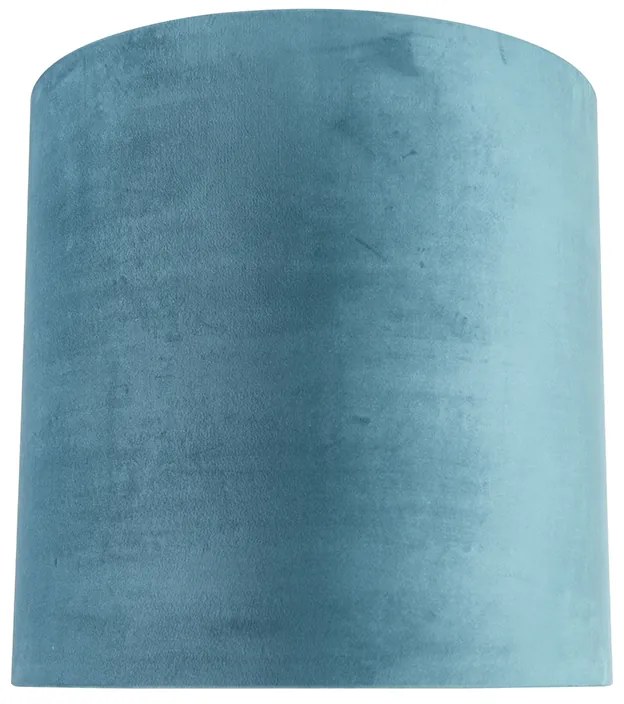 Abajur din catifea albastră 40/40/40 cu interior auriu