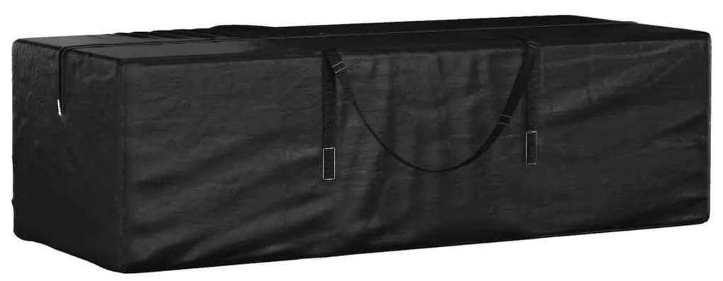 vidaXL Geantă depozitare perne grădină, negru 135x40x55 cm polietilenă