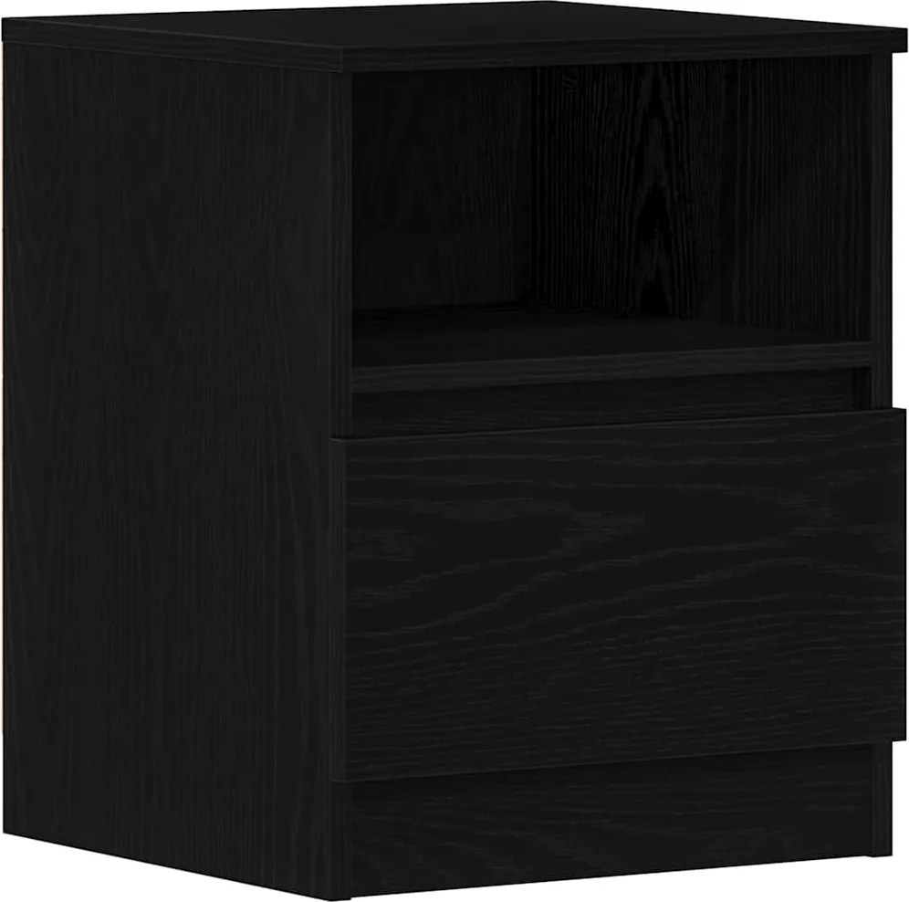 vidaXL Dulap de noapte Stejar Negru 40 x 40 x 50 cm Lemn compozit