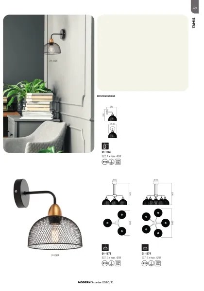 Redo 01-1573 - Lustru suspendat pe cablu TAMIS, 3xE27/42W/230V, Ø 59 cm, negru