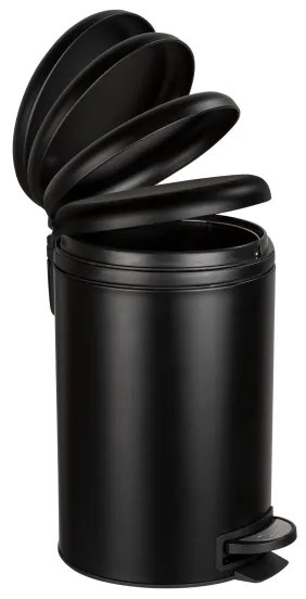 WENKO 54913100 - Coș de gunoi LEMAN, 25x38 cm, negru