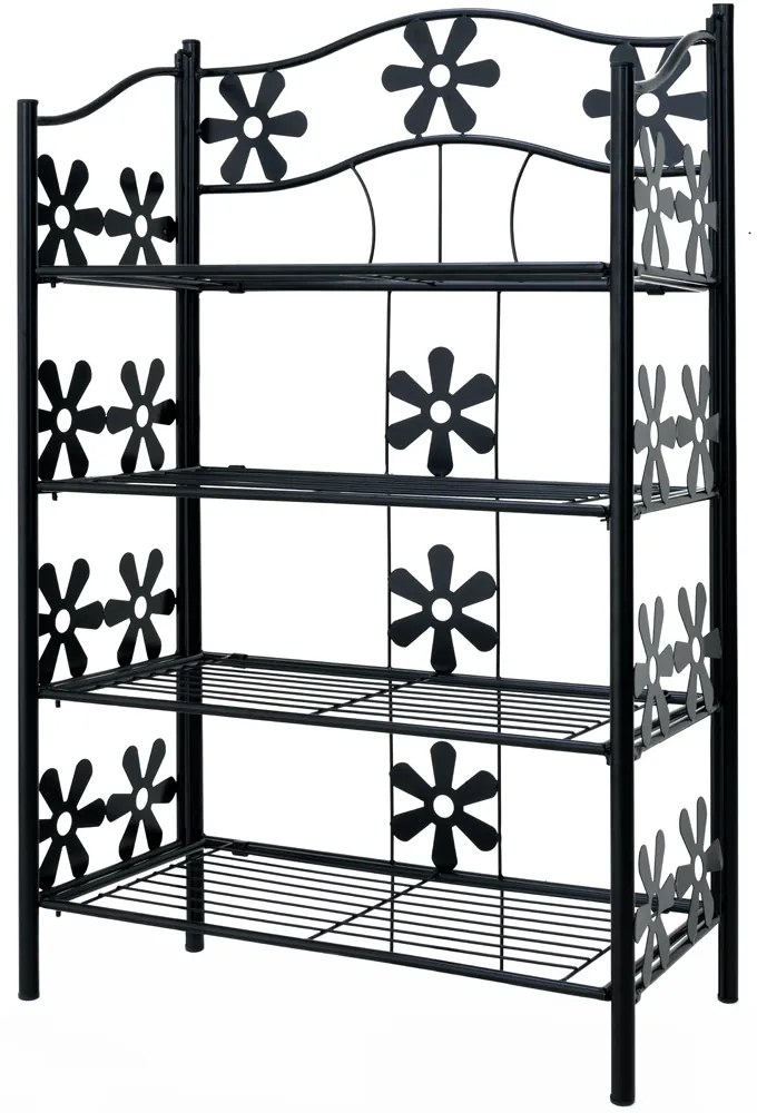 Deuba Raft metalic cu model de flori - 60x30x90 cm