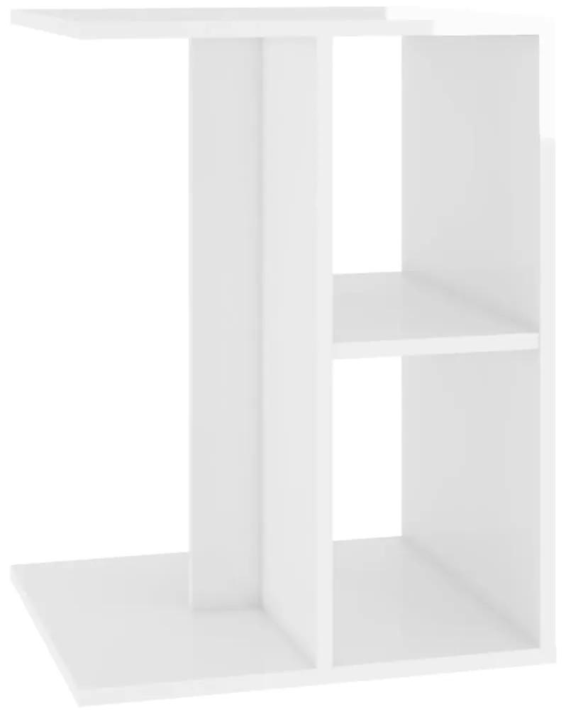 Masa laterala, alb extralucios, 60x40x45 cm, PAL 1, Alb foarte lucios
