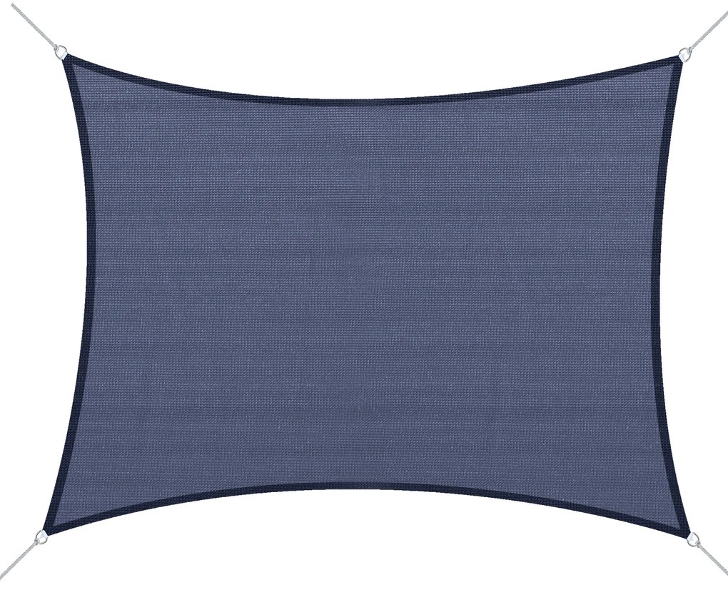 Outsunny Cort de umbra rectangular 6 x 4 m polietilena cu densitate mare Protectie UV Cu geanta de depozitare - Culoare albastru | Aosom Romania