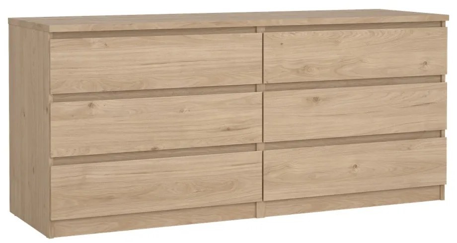 Comodă în culoare naturală cu aspect de lemn de stejar 154x70x50 cm Naia – Tvilum