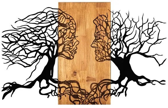 Decorațiune de perete 58x92 cm lemn/metal Pomul Vieții