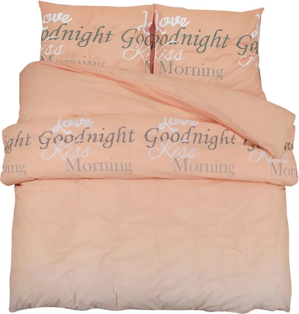 vidaXL Set cu husă de pilotă, roz, 220x240 cm, bumbac