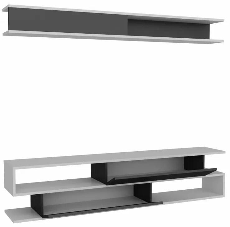 Comoda TV Sims, Alb / Negru