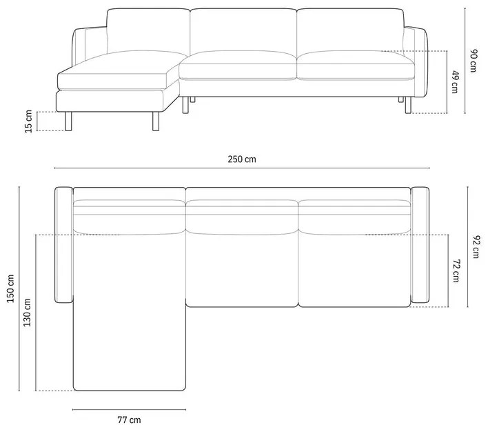 Coltar Eden catifea L250 cm