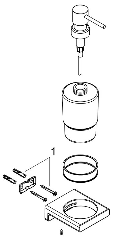 Dozator sapun lichid, Hansgrohe, AddStoris, negru mat