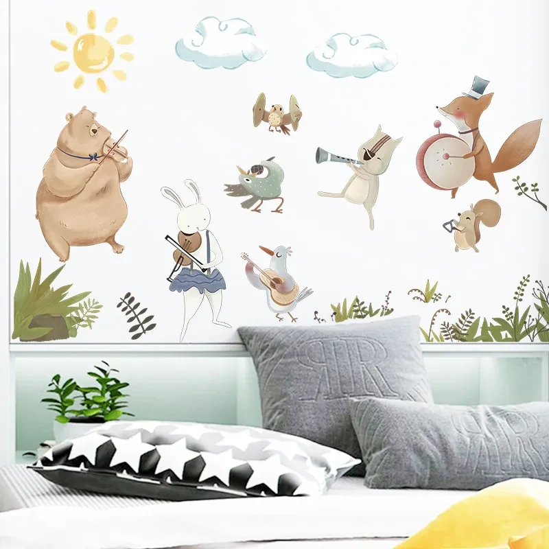 Autocolant de perete "Animale - muzicieni 2" 72x120 cm