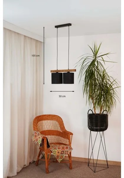 Lustră pe cablu Brilagi FOREST 2xE27/15W/230V pin/negru