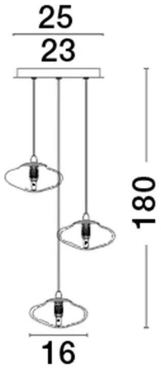 Lustra moderna cu 3 Pendule design decorativ KING aurie