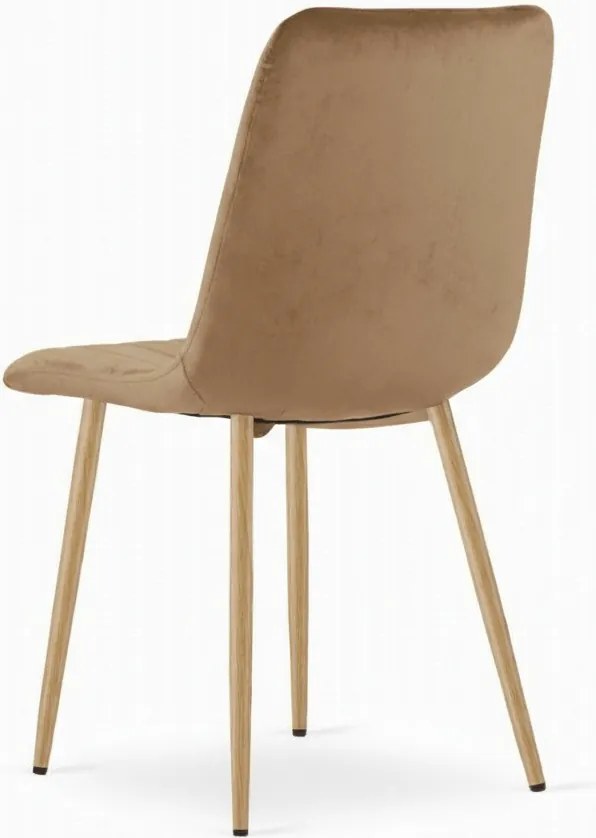 Scaun din catifea maro LAVA ALMOND BROWN