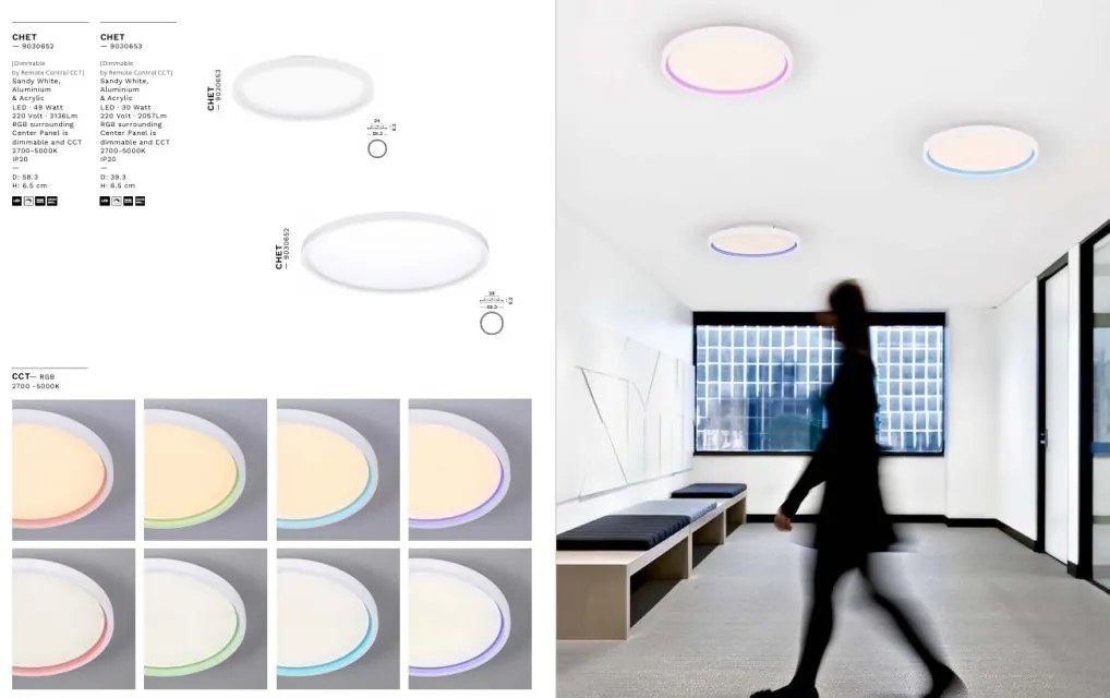 Plafoniera LED RGB si telecomanda Chet 58cm