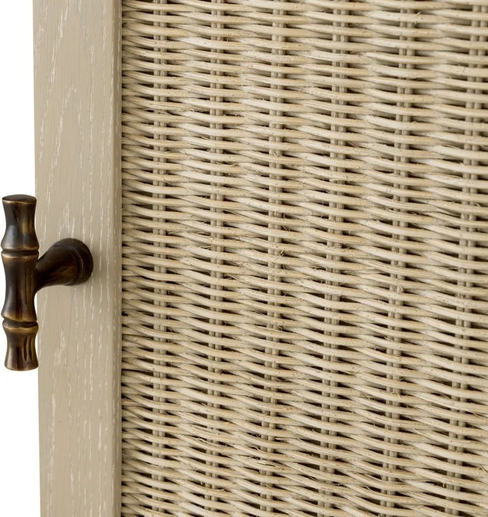 Birou Design LUX, Lemn, Rattan, Borchard stejar albit