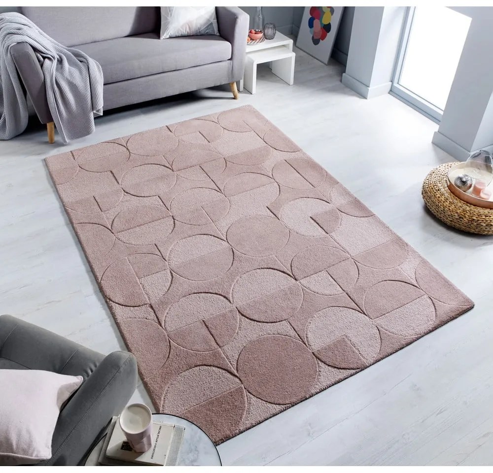 Covor din lână Flair Rugs Gigi, 160x230 cm, roz