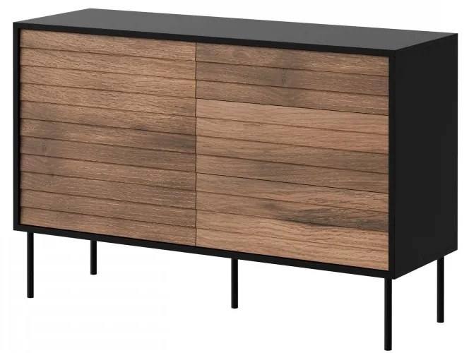 Comodă Hermano 1D3S (Negru + Nuc warnia) . Promo -17%. 1103635