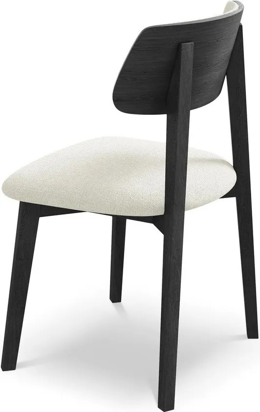 Scaun de dining crem din lemn masiv Niu – Makamii