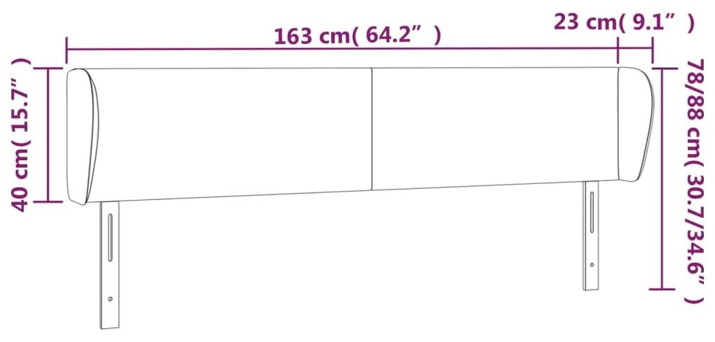 Tablie de pat cu aripioare gri inchis 163x23x78 88 cm textil 1, Morke gra, 163 x 23 x 78 88 cm