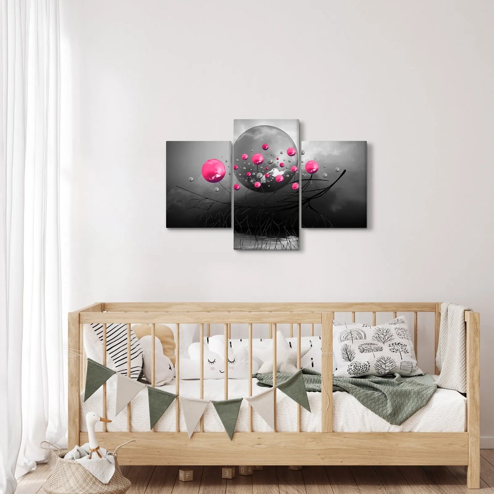 Tabloul cu bile abstracte roz (90x60 cm)