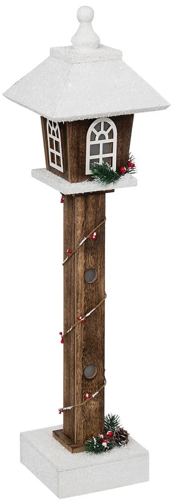 Felinar din lemn cu iluminare LED, 60 cm