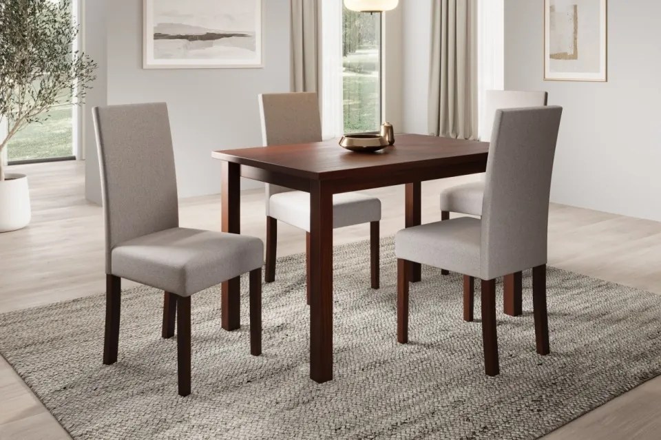 Scaun tapitat, din lemn, Nola II, ADRK Furniture (Culoare: Negru / Opium 85)