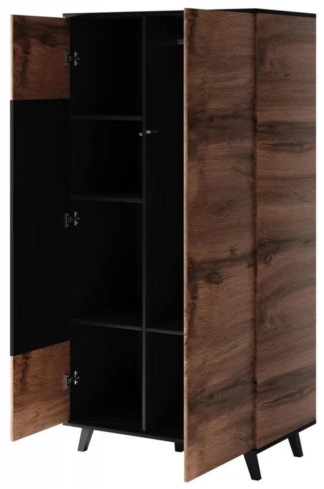 Dulap Random S-1 stejar wotan/negru