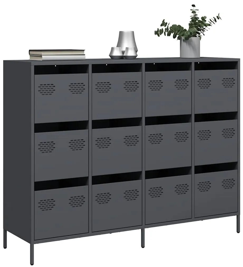 vidaXL Dulap, antracit, 135x39x103,5 cm, oțel laminat la rece