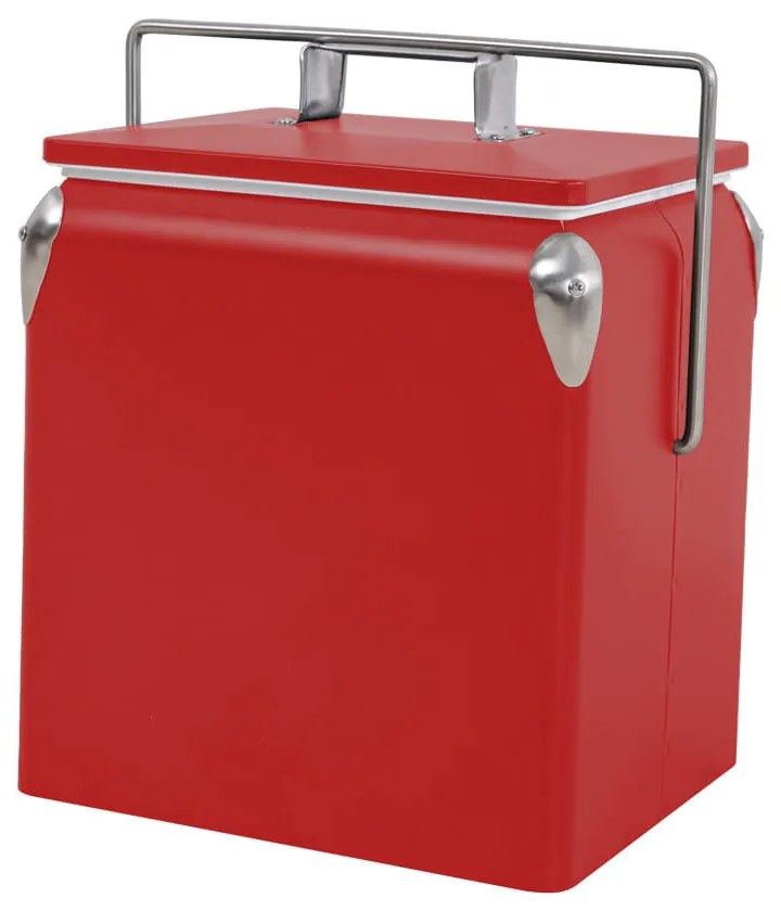 Ladă frigorifică retro metalică turistică 13 l roșie