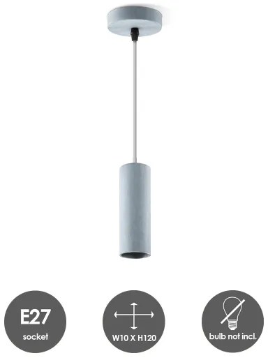 Lustră pe cablu SAGA 1xE27/40W/230V gri