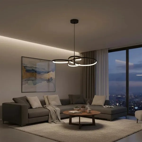 Lustră LED suspendată pe cablu RIBBON LED/37W/230V 4000K neagră