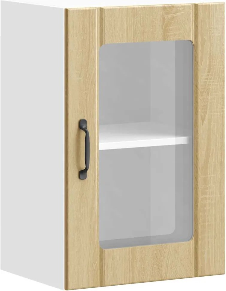 vidaXL Dulap de bucătărie cu ușă din sticlă „Lucca” alb