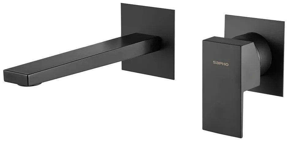 Baterie negru-mat pentru chiuvetă încastrată (1 ieșire) Latus – Sapho