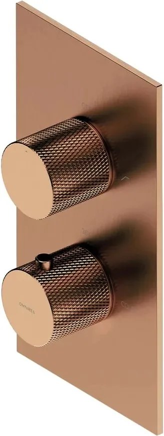 Baterie cada-dus incastrata Omnires Contour cu corp ingropat inclus finisaj cupru periat