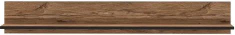 Etajera suspendata din pal Sedna Stejar / Negru, l180xA22,3xH25,8 cm