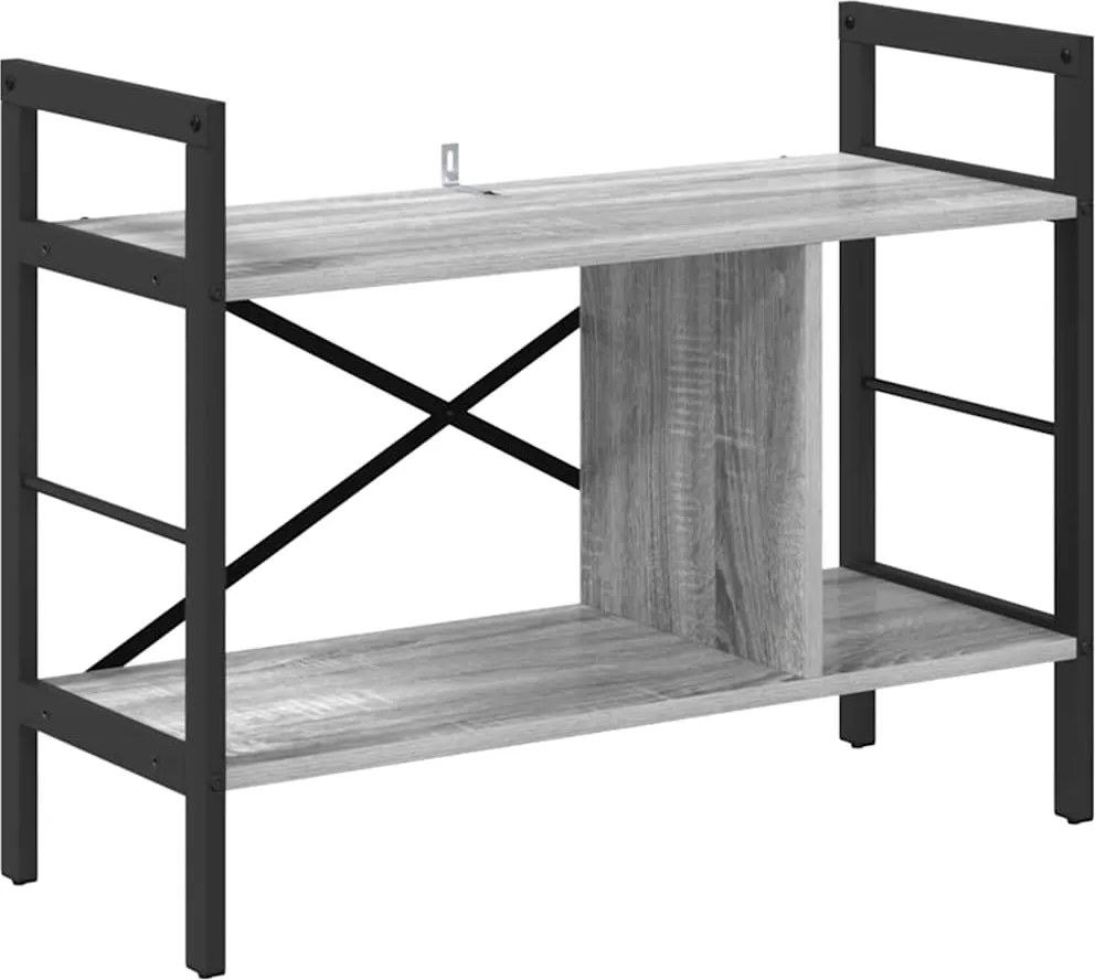 vidaXL Raft pentru cărți Gri Sonoma 75 x 30 x 58,5 cm Lemn compozit
