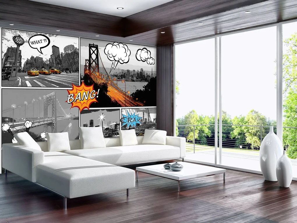 Fototapet - Orașe  din comics (152,5x104 cm)
