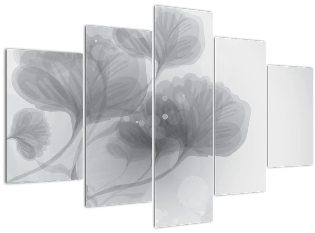 Tablou - Flori în nuanțe gri (150x105 cm)